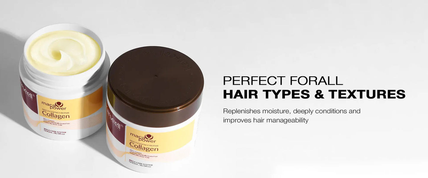 Karseell Collagen Hair Treatment Mask - Deep Repair Conditioning Argan Oil Collagen Hair Mask Essence For Dry Damaged & All Hair Types - 500ml